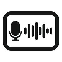 Microphone recording sound wave icon representing voice assistant vector