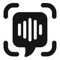 Voice recognition software detecting audio sound wave in speech bubble vector