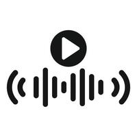 Audio track playing with play button icon showing sound waves vector