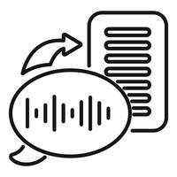 Voice message converting to text icon showing speech recognition vector