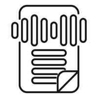 Voice recognition software converting audio file icon vector