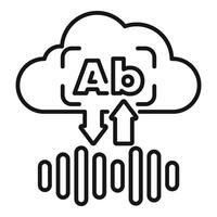 Cloud based audio language translation service icon showing ab letters vector