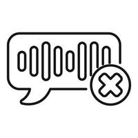 Simple vector showing a voice message being deleted, great for apps or websites