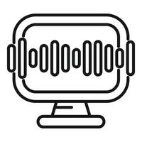 Computer showing sound wave for music production software vector