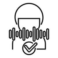Voice recognition system validating user authentication with sound wave icon vector
