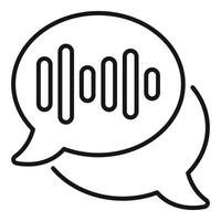 Voice recognition speech dialogue chat bubble icon vector outline