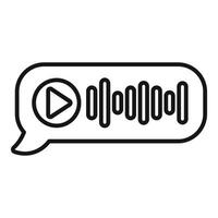 Speech bubble icon with play button and sound wave sign vector