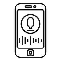 Smartphone recording audio with microphone icon displaying sound waves vector