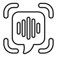 Voice control speech recognition with sound wave icon vector
