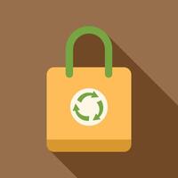 Eco friendly reusable shopping bag with recycle symbol showing environmental awareness vector