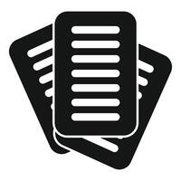 Icon of two documents representing paperwork vector
