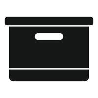 Storage box icon representing organizing and storing items vector