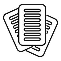 Simple vector icon of three paper filters, representing an air purifying system