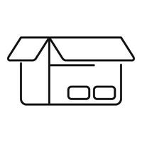 Open cardboard box with label for shipping and delivery vector