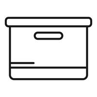 Archive box for storing documents with handle for carrying vector