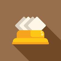 Yellow tissue box with tissues coming out on brown background vector