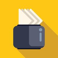 Modern toaster preparing delicious toasts for breakfast on yellow background vector