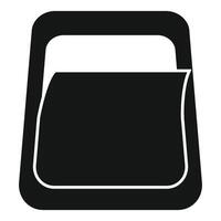 Black file folder icon representing data storage and organization vector