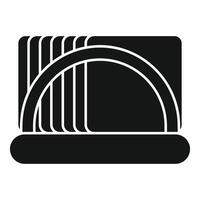 Square napkin holder with napkins icon simple style vector