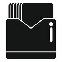 Archive folder with index information icon glyph vector illustration