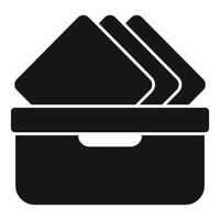 Archive box full of documents with corners sticking out vector