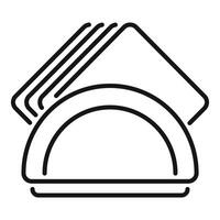 Napkin holder with paper napkins keeping cleanliness concept icon outline style vector