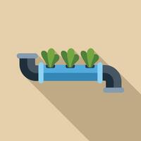 Hydroponic system growing plants using mineral nutrient solutions in water without soil vector