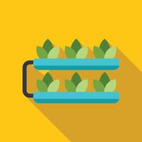 Hydroponic system growing green plants using mineral nutrient solutions in water without soil vector