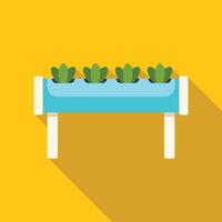 Hydroponic system growing plants using mineral nutrient solutions vector