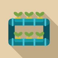 Hydroponic system growing plants using mineral nutrient solutions in water without soil vector