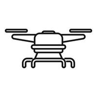 Drone with four propellers rotating and flying vector