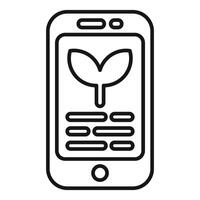 Smartphone showing sprout icon for green technology app vector