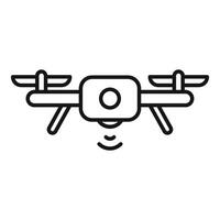 Drone flying and sending signals icon vector outline