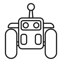 Smart farm robot working icon thin line vector illustration