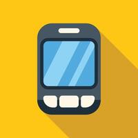 Mobile phone with buttons showing blank screen on yellow background vector