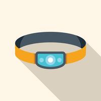 Headlamp with elastic strap for attaching to head vector
