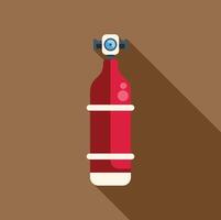Red oxygen tank with valve for diving and underwater exploration vector