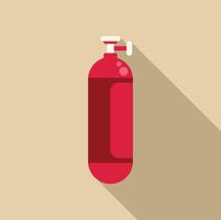 Red oxygen tank with valve for diving and medical use vector