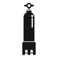 Oxygen cylinder standing on the ground icon, simple style vector