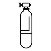 Oxygen cylinder for diving presenting in line art style vector