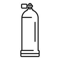 Oxygen cylinder for diving with valve on top vector