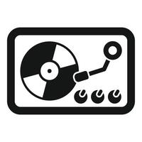 Vinyl record player icon representing audio devices for sound recording playing and entertainment vector