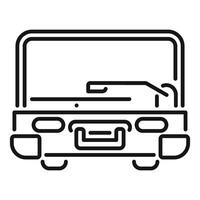 Carrying case icon with retractable handle extending upwards vector