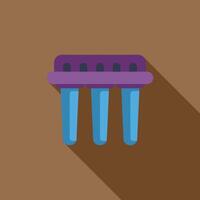 Plastic ice cream mold with long shadow flat icon design vector