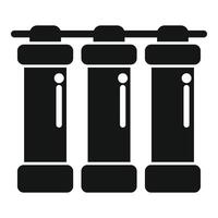 Water filter system purifying drinking water with three stages vector