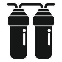 Double water filter purifying tap water for drinking vector
