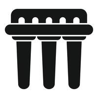 Reverse osmosis water filter system icon showing water purification using semipermeable membranes vector