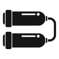 Double oxygen tank icon, simple style vector