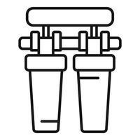 Double water filter purifying system icon vector