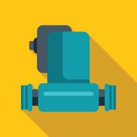 Electric water pump connecting pipes with screw threads flat design icon vector